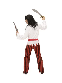 WIDMANN Déguisement Pirate Homme (chemise Avec Veston, Pantalon Rayé Rouge, Ceinture, Bandeau) -Robes D'Halloween Soldes Boutique deguisement pirate homme chemise avec veston pantalon raye rouge ceinture bandeau 2