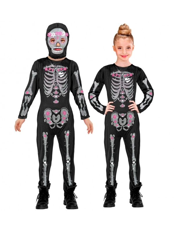 WIDMANN Déguisement Squelette Brillant (combinaison, Masque Avec Capuche) 3 WIDMANN Déguisement Squelette Brillant (combinaison, Masque Avec Capuche)