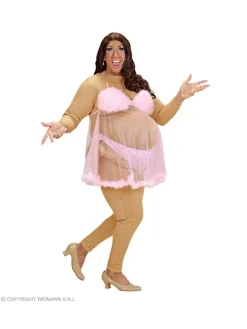 WIDMANN Déguisement Super Strip-teaseuse Homme (costume Rembourré, Culottes, Nuisette) -Robes D'Halloween Soldes Boutique deguisement super strip teaseuse homme costume rembourre culottes nuisette 2