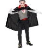 WIDMANN Déguisement Vampire Enfant (gilet, Ceinture, Noeud Papillon, Collier Avec Médaillon, Gants, Cape) -Robes D'Halloween Soldes Boutique deguisement vampire enfant gilet ceinture noeud papillon collier avec medaillon gants cape