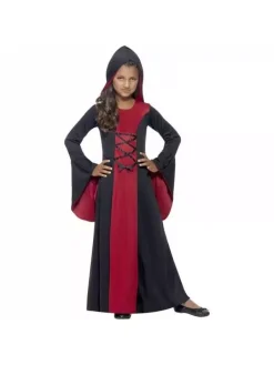 Smiffys Déguisement Vampiresse Fille (robe Rouge Et Noire à Capuche)