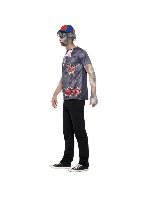 Smiffys Déguisement Zombie Ecolier Homme (tee-shirt, Casquette) 4 Smiffys Déguisement Zombie Ecolier Homme (tee-shirt, Casquette) – Image 2