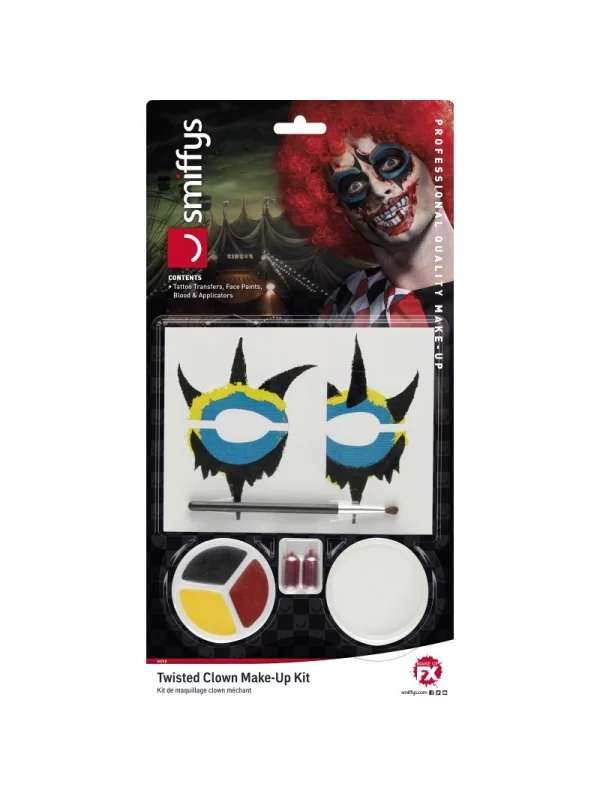 Smiffys Kit Maquillage Clown De La Mort (transferts, Latex Liquide, Nez, Peinture Et Applicateurs) 3 Smiffys Kit Maquillage Clown De La Mort (transferts, Latex Liquide, Nez, Peinture Et Applicateurs)