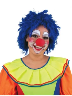 Perruque De Clown En Laine Rouge Ou Bleu -Robes D'Halloween Soldes Boutique perruque de clown en laine rouge ou bleu 1