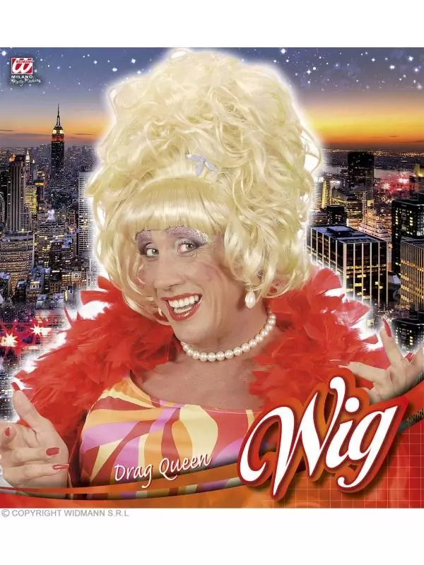 WIDMANN Perruque Drag Queen Blonde Avec Fleur 4 WIDMANN Perruque Drag Queen Blonde Avec Fleur – Image 2
