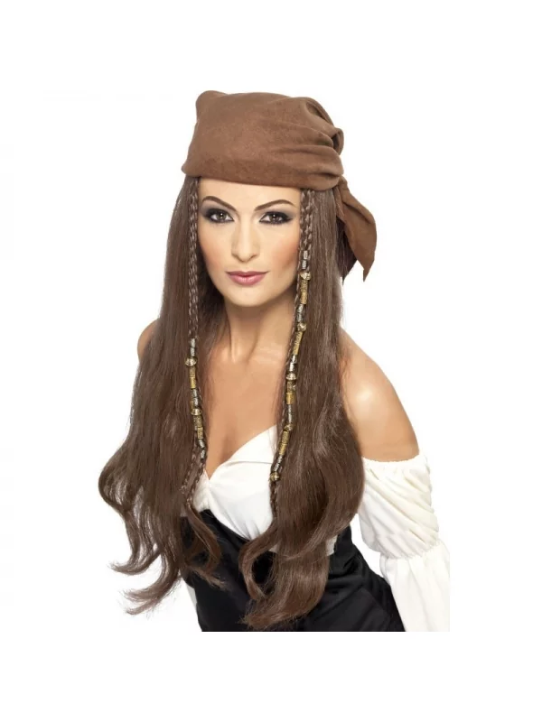 Smiffys Perruque Pirate Femme Avec Bandana, Perles Et Breloques 3 Smiffys Perruque Pirate Femme Avec Bandana, Perles Et Breloques