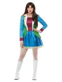 Smiffys Robe De Fête, Vert Et Violet, Avec Bordures Fantaisie Dorées -Robes D'Halloween Soldes Boutique robe de fete vert et violet avec bordures fantaisie dorees 1