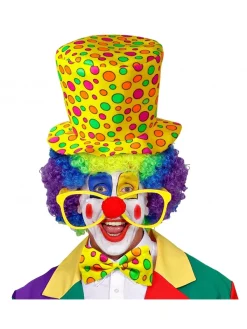 WIDMANN Set Clown Adulte Chapeau Et Nœud Pap Jaune à Pois