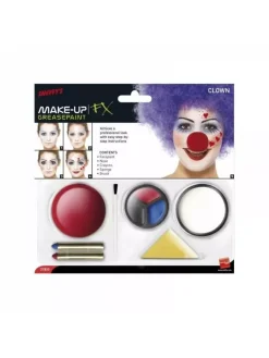 Smiffys Set Maquillage Clown (maquillage Visage, Nez Rouge, Crayons Et éponge) -Robes D'Halloween Soldes Boutique set maquillage clown maquillage visage nez rouge crayons et eponge 4