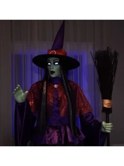 Sorcière Animée Pour Halloween De 2,15m Avec Yeux Lumineux Et Bouche Mobile 7 Sorcière Animée Pour Halloween De 2,15m Avec Yeux Lumineux Et Bouche Mobile -Robes D'Halloween Soldes Boutique sorciere animee pour halloween de 215m avec yeux lumineux et bouche mobile 2