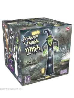 WIDMANN Sorcière Gonflable Et Lumineuse De 244cm - Pour Usage Intérieur Et Extérieur -Robes D'Halloween Soldes Boutique sorciere gonflable et lumineuse de 244cm pour usage interieur et exterieur 2