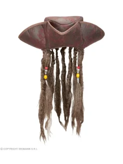 Robes D'Halloween Soldes Boutique -Robes D'Halloween Soldes Boutique tricorne pirate simili cuir avec cheveux 1