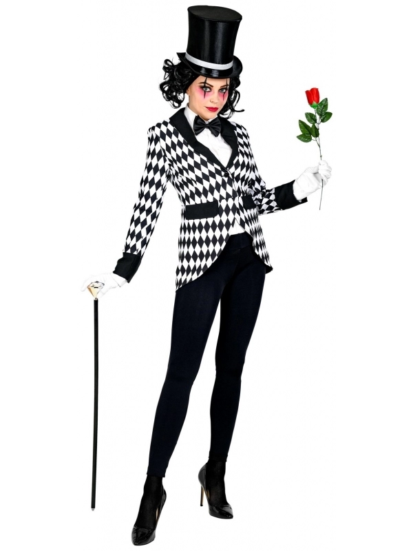 WIDMANN Veste Femme à Motif Losange/arlequin Noir Et Blanc 6 WIDMANN Veste Femme à Motif Losange/arlequin Noir Et Blanc – Image 4